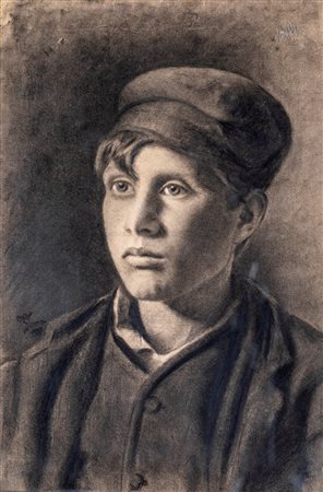 Gioacchino Toma (Galatina, 1836 - Napoli, 1891) 
Ritratto di ragazzo 1881
Carboncino su carta cm 44x30