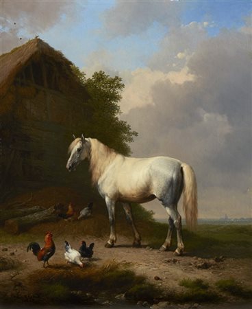Eugène Joseph Verboeckhoven "Animali domestici" 1865
olio su tavola (cm 30x25)
F