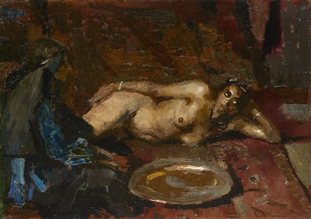 Giuseppe Amisani "Donna araba" 
olio su tela (cm 50,5x70)
Firmato in basso a sin