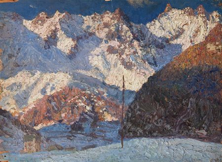 Cesare Maggi "Grandes Jorasses, Monte Bianco" 
olio su tavola (cm 31x42)
Firmato