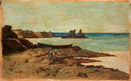 Giovanni Fattori "Antignano, Livorno" 1904olio su tavola (cm 24x38,5)Firmato e