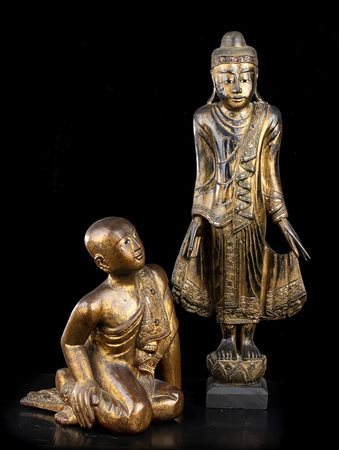 GRANDE BUDDHA IN LEGNO LACCATO E DORATO - Asta Arte Asiatica e Tribale -  Bertolami Fine Art - Casa d'Aste