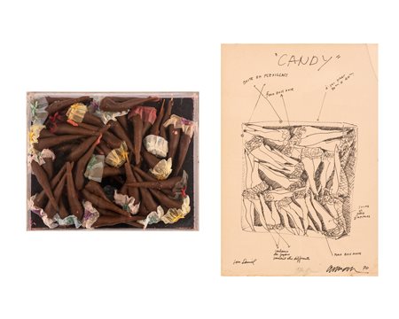 Arman (Nizza, 1929 - New York , 2005)  Candy box: Lotto di assemblaggio e litografia  
