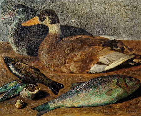 Gino Severini (Cortona, 1883 - Parigi, 1966)  Les deux Canards