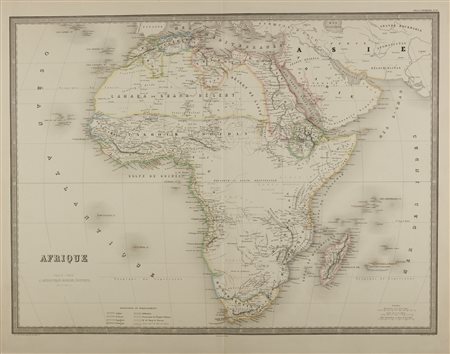  J. Andriveau - Goujon  - Afrique, paris-1853
Atlas universel n.37
incisione acquaforte acquarellata.