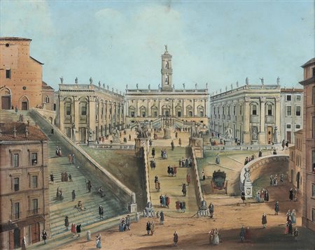 Scuola del XIX secolo Vedute di Roma