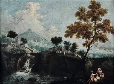 Cimaroli Giovan Battista, Paesaggio con figure e cascata