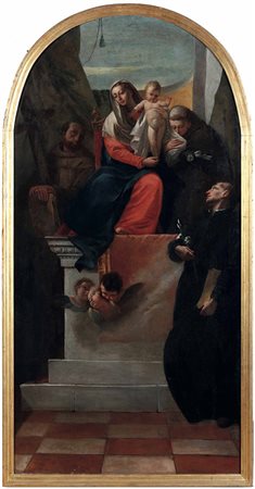 Zugno Francesco, Madonna in trono con i santi Antonio, Francesco e Gaetano da Thiene