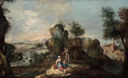 Zais Giuseppe, Paesaggio con famiglia di pastori