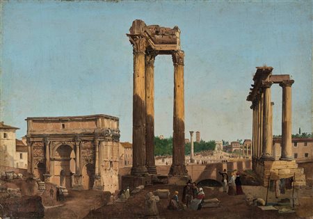 Caffi Ippolito, Vista del Palatino dai Musei Capitolini