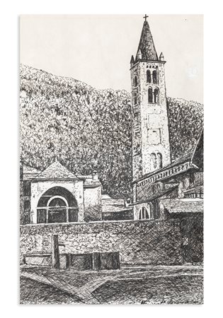 MARIO FOSSATI (1918-1999) - Garosio. Chiesa S. Giorgio, 1986