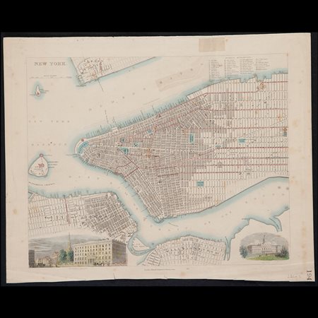 Carta geografica di New York, Londra XIX secolo