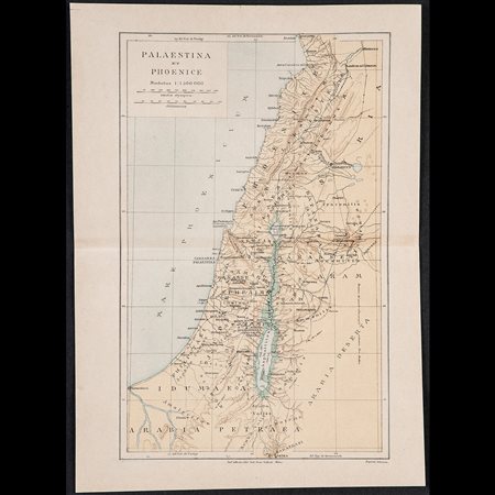 Carta geografica 'Palestina et Phoenice', stampata a Milano nel 1889