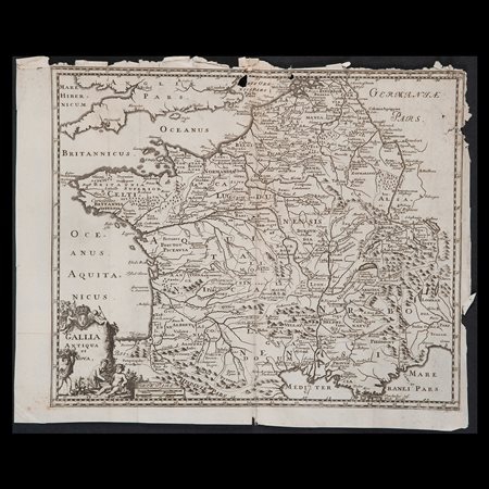 Carta geografica 'Gallia antiqua et nova', Italia inizi del XVIII secolo?