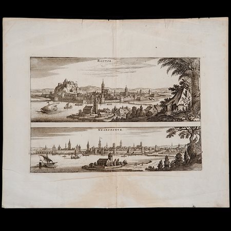 Matthäus Merian (Basilea 1593 – Bad Schwalbach 1650), 'Ragusa e Negroponte', Germania? prima metà del XVII secolo