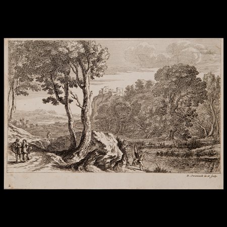 Herman van Swanevelt, detto Herman d'Italie (Woerden 1603 – Parigi 1655), Paesaggio campestre, Roma prima metà del XVII secolo