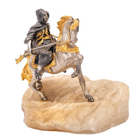 SCULTURA in bronzo raffigurante " Cavaliere Arabo"