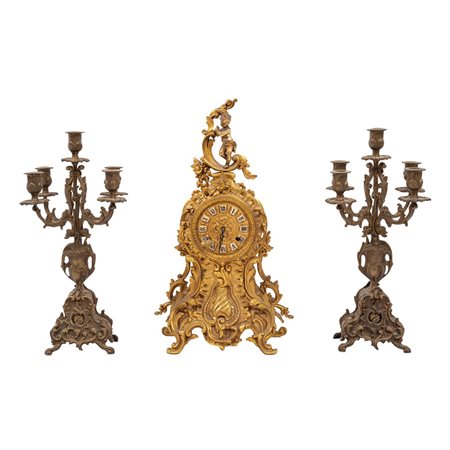 OROLOGIO E DUE CANDELABRI