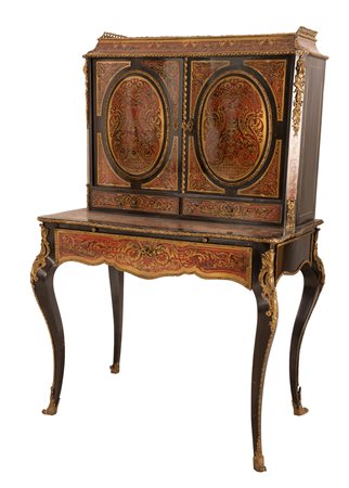  
Scrittoio con alzata Boulle XIX secolo
 cm 137x86x53