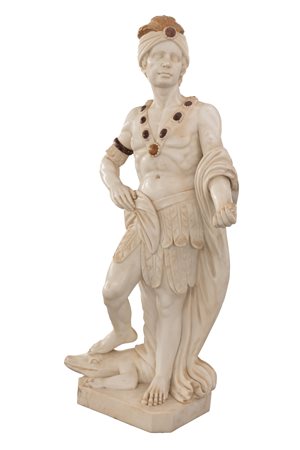  
Statua di marmo raffigurante "Allegoria dell'Africa" 
 cm 153x81; base 63x53x40