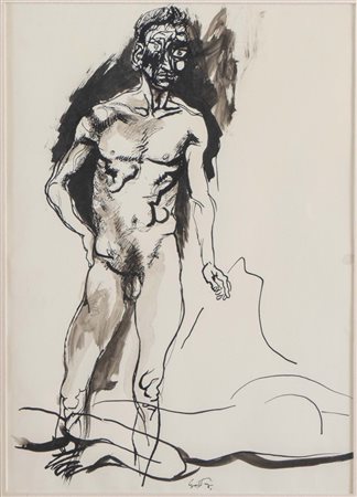 Renato Guttuso (Bagheria 1911 - Roma 1987), “Gli amanti”, 1968.