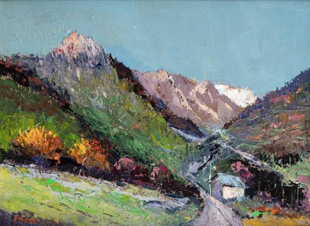 CLAUDIO FASSIO<BR>Santa Caterina di Rocca d'Arazzo (AT) 1946<BR>"Il vecchio confine al Pian del colle (Bardonecchia)" 1990