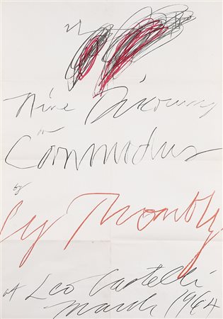 TWOMBLY CY (1928 - 2011) Senza titolo. Manifesto. Cm 48,00 x 70,00. Invito...