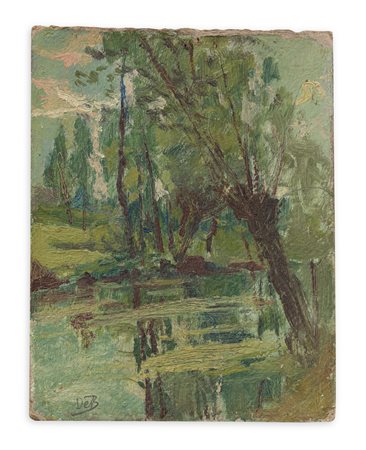 DOMENICO DE BERNARDI (1892-1963) - Effetto vicino al fiume, 1919