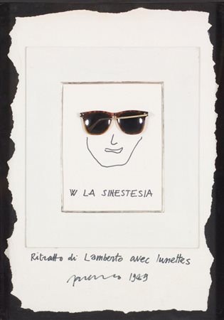  Sarenco, Ritratto di Lamberto avec lunettes, 1989