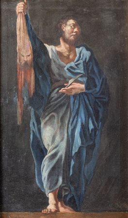 Maestro del XVIII secolo. "Santo". Olio su tela. Cm 60x38.