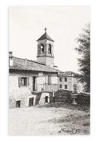 MARIO FOSSATI (1918-1999) - Serina. Chiesa, 1992