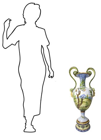 Molaroni Ceramiche Artistiche - Grande vaso in maiolica, 20th century