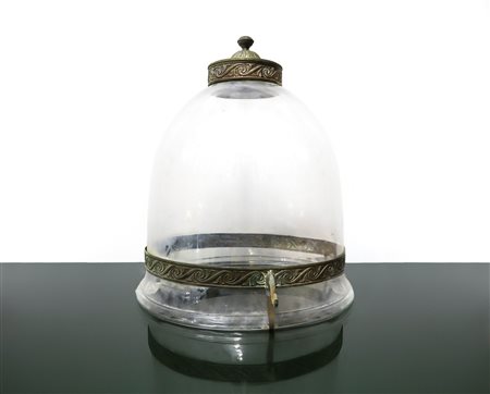 Sospensione in vetro bianco trasparente, Late 19th century