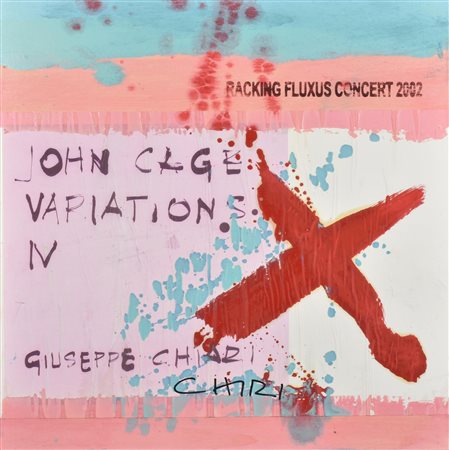 Giuseppe Chiari JOHN CAGE VARIATIONS IV tecnica mista e collage su tavola, cm...