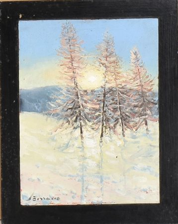 Martino Bissacco IN PIENA LUCE olio su masonite, cm 30,5x24 firma sul retro:...