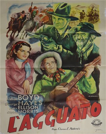 Manifesto cinema due fogli ''L'agguato', 1949