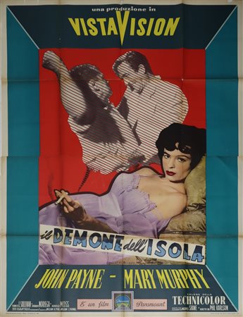 Manifisto cinema quattro fogli ''Il demone dell'isola'', 1955