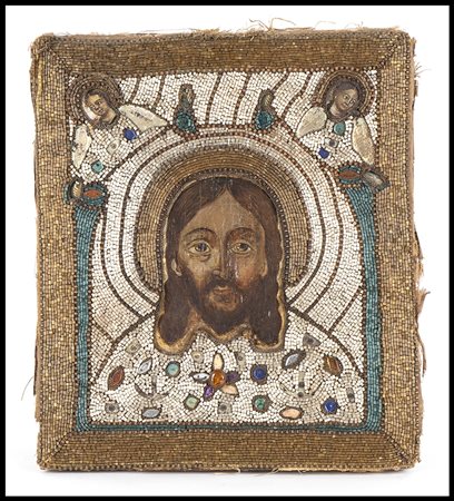  Icona Veneto-Cretese raffigurante il Volto di Cristo, XIX secolo
