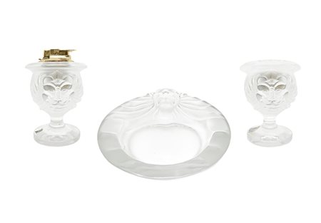 Lalique (1888)  - Set da fumatore in cristallo , France, 20th century