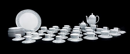 Wedgwood Made in England - Importante ed elegante Servizio da te, caffè e dolce, modello Dolphins, bone china