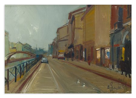 GIANCARLO PERELLI CIPPO (1923-2004) - Milano. Naviglio Grande, 1979