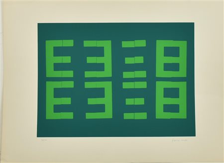 Franco Verdi COMPOSIZIONE serigrafia su carta, cm 49,5x69; es. 78/90 firma e...