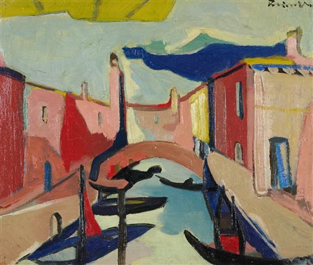 Remo Brindisi (Roma, 1918 - Lido di Spina (Fe), 1996) Burano 1946 Olio su...