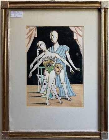 Giorgio de Chirico "I ballerini" 1970
litografia ritoccata a mano
cm 69,5x50
fir