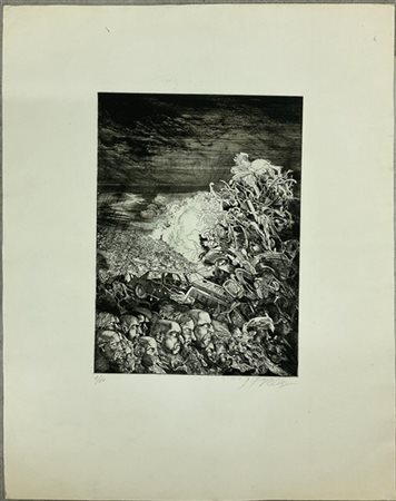 Jean Pierre Velly "Senza titolo" 
acquaforte
(lastra cm 34x25; foglio cm 60x48)