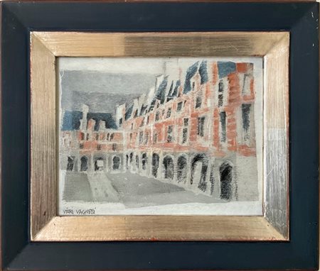 Vieri Vagnetti "Place des Vosges" 
tecnica mista su tavola
cm 15,5x20
firmato in