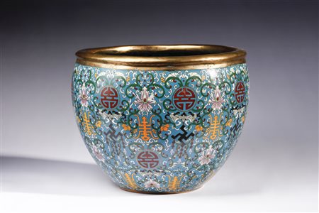  Arte Cinese - Vasca per pesci cloisonné
Cina, XX secolo .