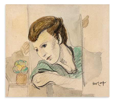 ALDO CARPI (1886-1973) - Alla finestra, anni '40