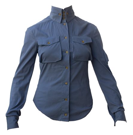 Vivienne Westwood KRALL HUNTER SHIRT Description: Blue cotton stretch for...