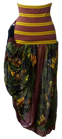 Jean Paul Gaultier ETHNIC SKIRT Description: A stripy elastic waist basque is...